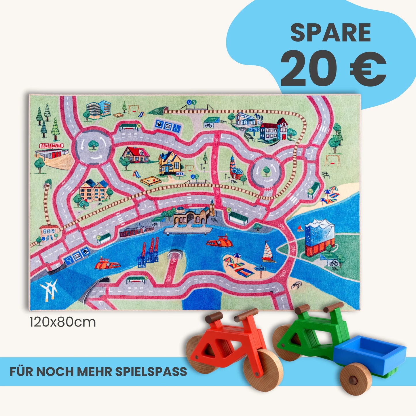 Spielteppich HAMBURG 120x80cm im Starter-Set