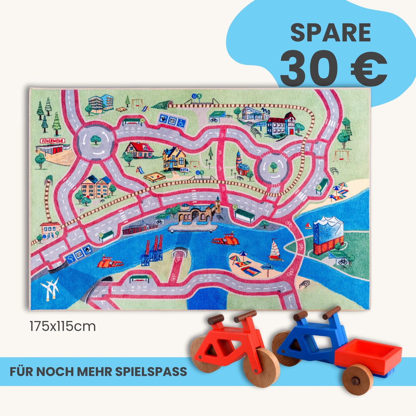 Spielteppich HAMBURG 175x115cm im Starter-Set