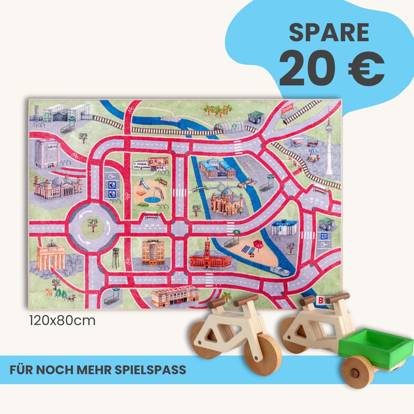 Spielteppich BERLIN 120x80cm im Starter-Set