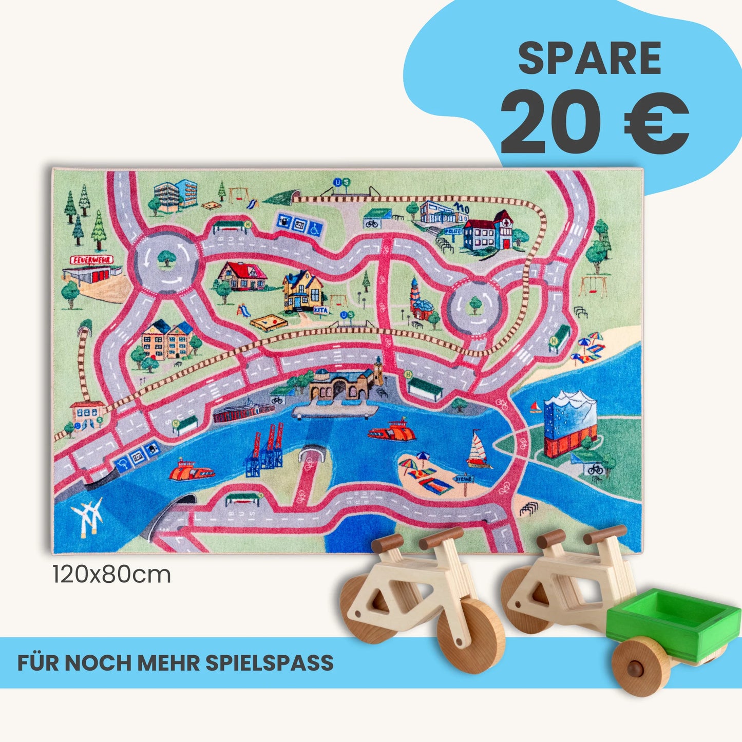Spielteppich HAMBURG 120x80cm im Starter-Set