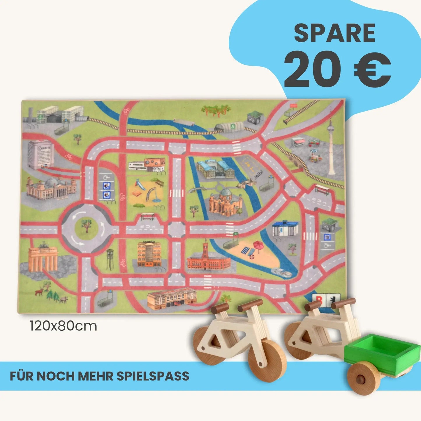 Spielteppich Berlin 120x80cm im Starter-Set