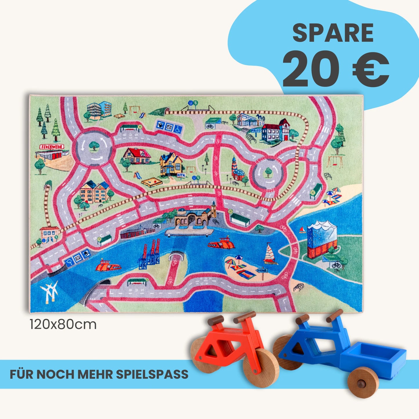 Spielteppich HAMBURG 120x80cm im Starter-Set