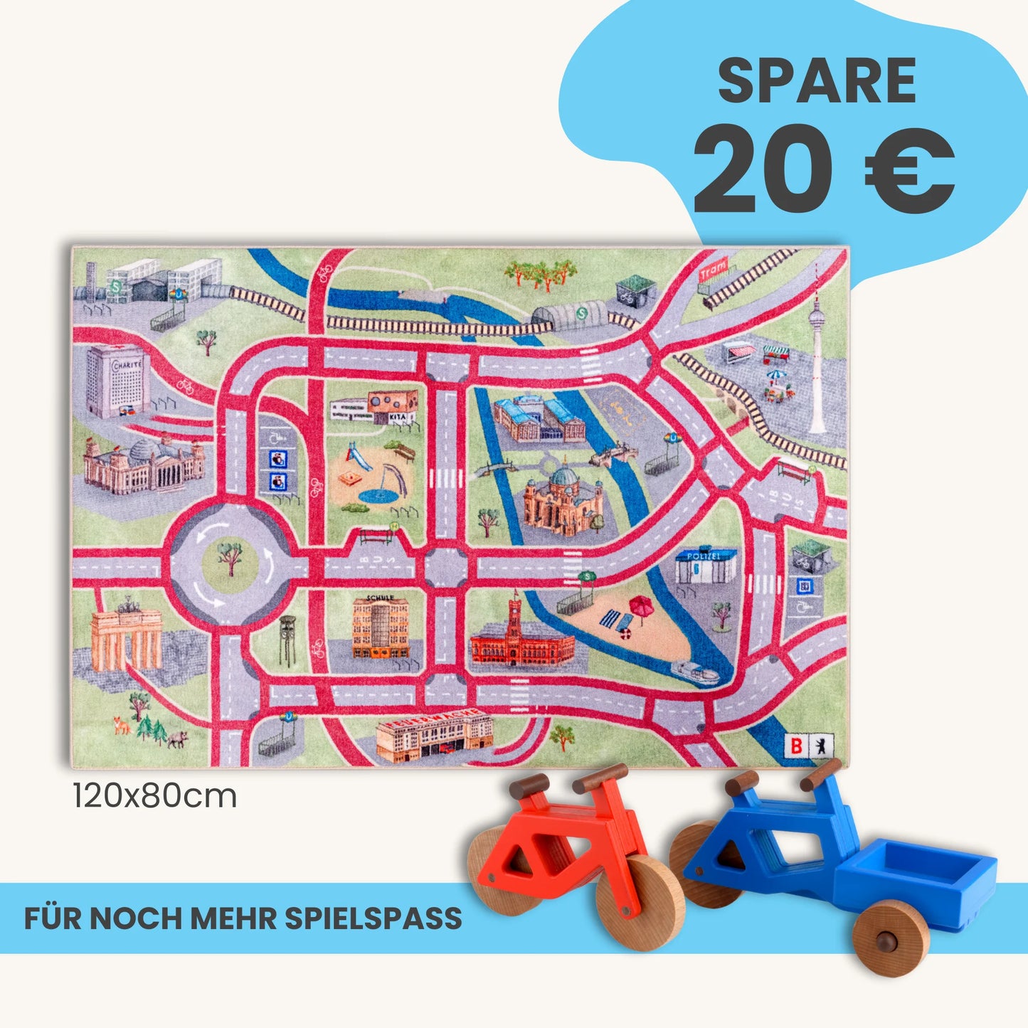 Spielteppich BERLIN 120x80cm im Starter-Set