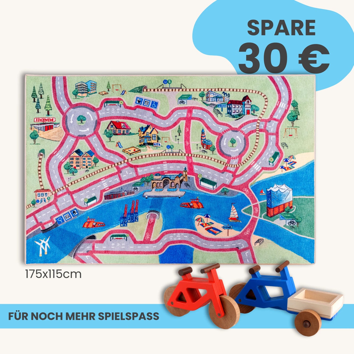 Spielteppich HAMBURG 175x115cm im Starter-Set