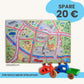 Spielteppich Freiburg 120x80cm im Starter-Set mit Straßen und Fahrzeugen für kreativen Spielspaß