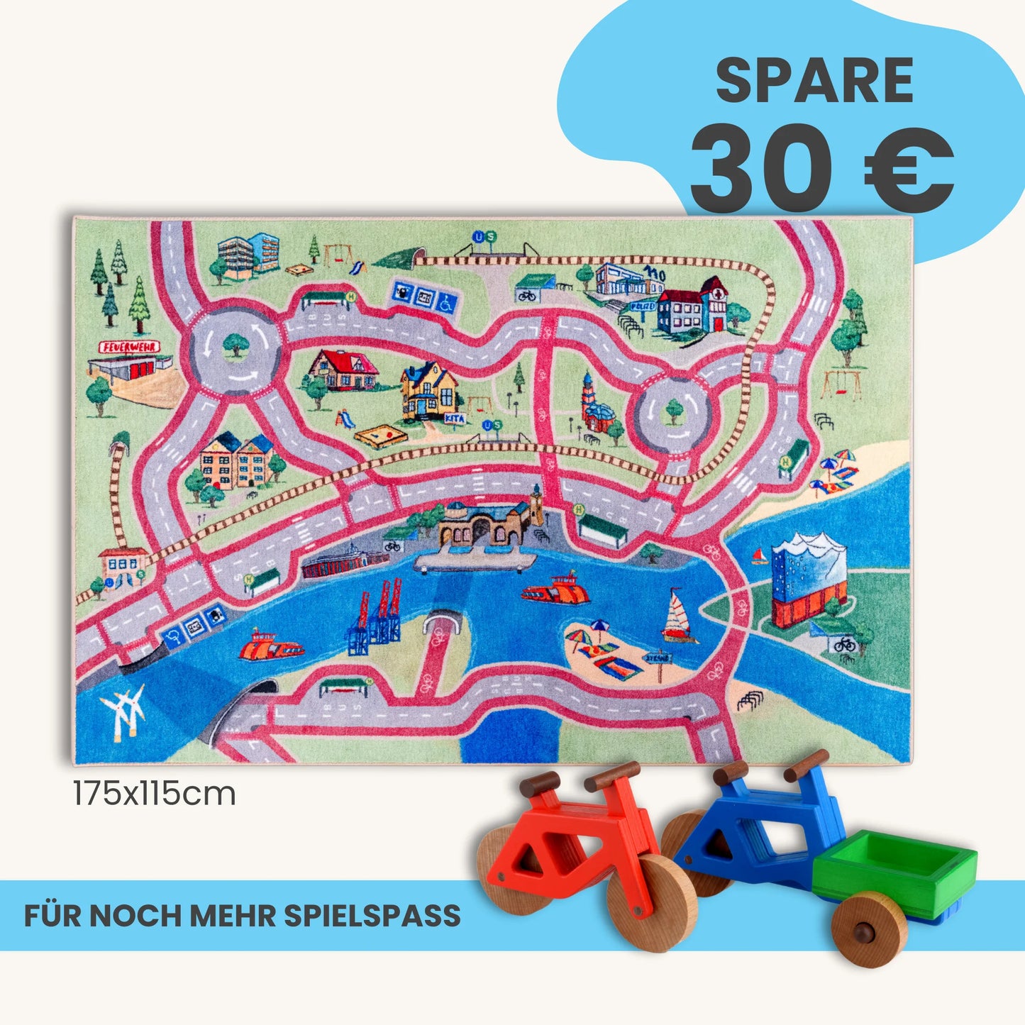 Spielteppich HAMBURG 175x115cm im Starter-Set