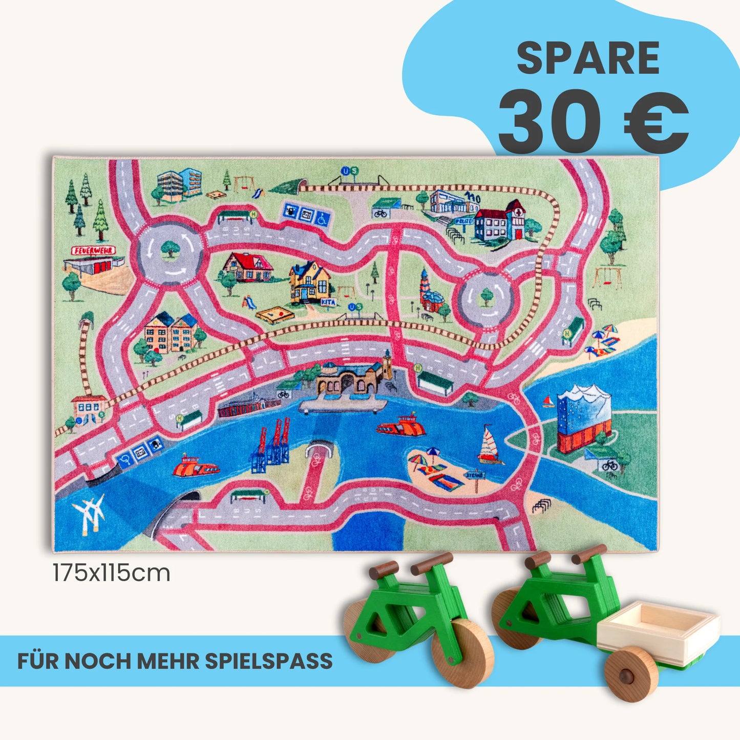 Spielteppich HAMBURG 175x115cm im Starter-Set