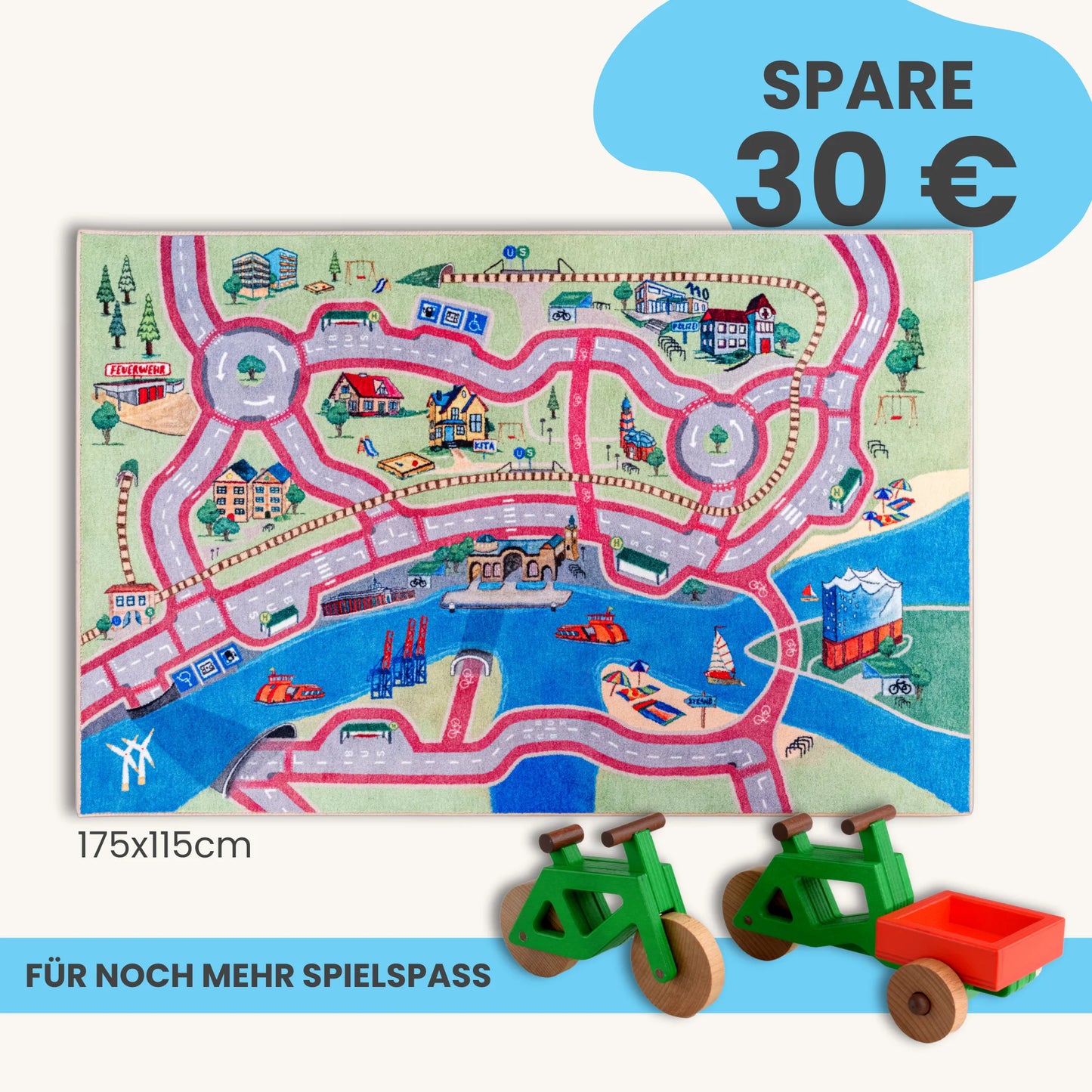 Spielteppich HAMBURG 175x115cm im Starter-Set