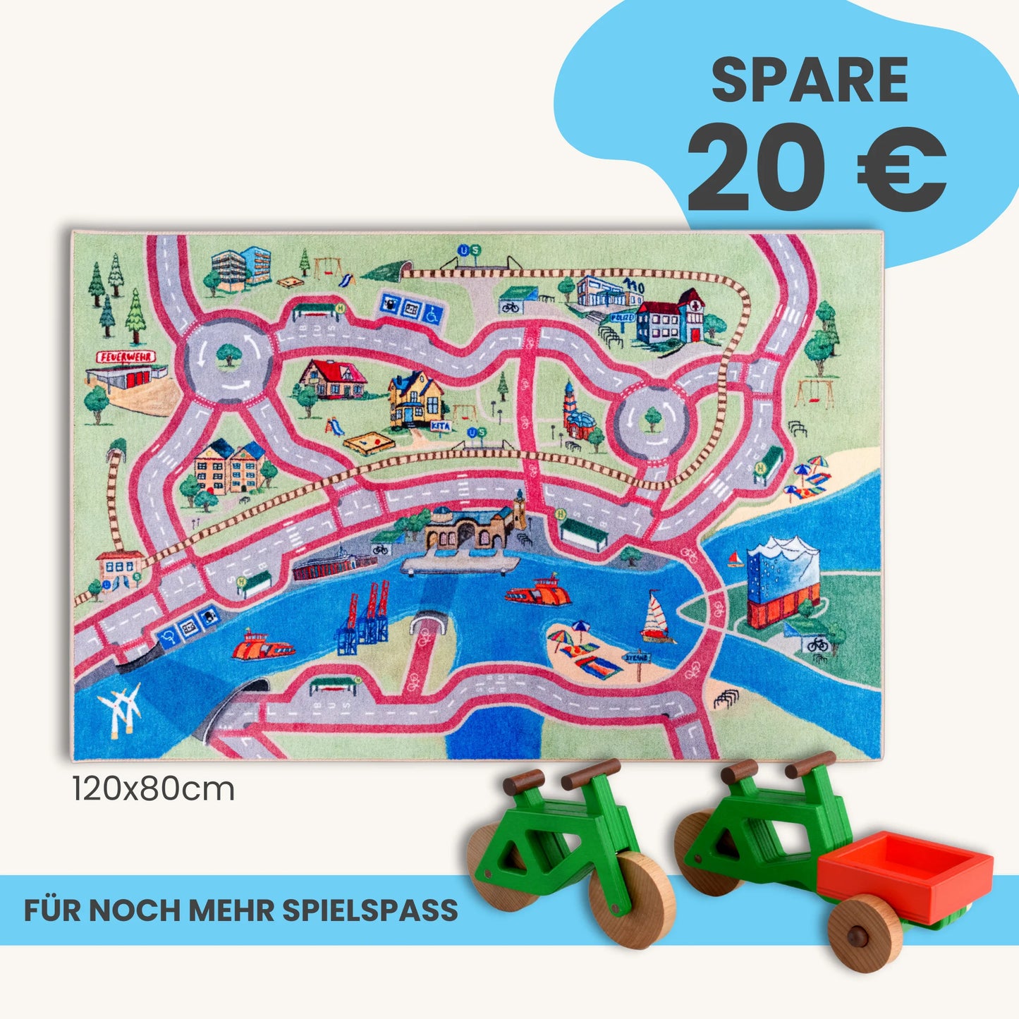 Spielteppich HAMBURG 120x80cm im Starter-Set