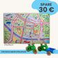 Spielteppich Freiburg 175x115cm im Starter-Set mit Stadtmotiven und Spielzeug für Kinder