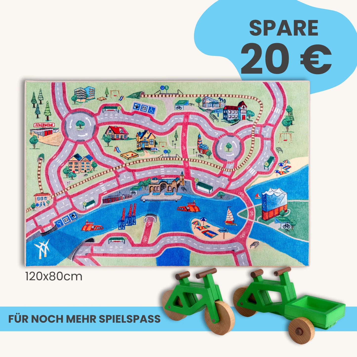 Spielteppich HAMBURG 120x80cm im Starter-Set