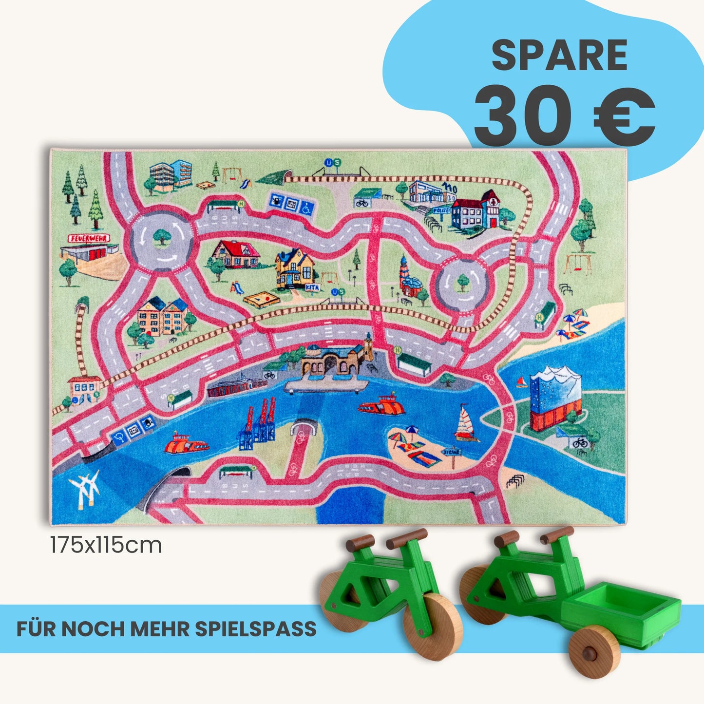 Spielteppich HAMBURG 175x115cm im Starter-Set