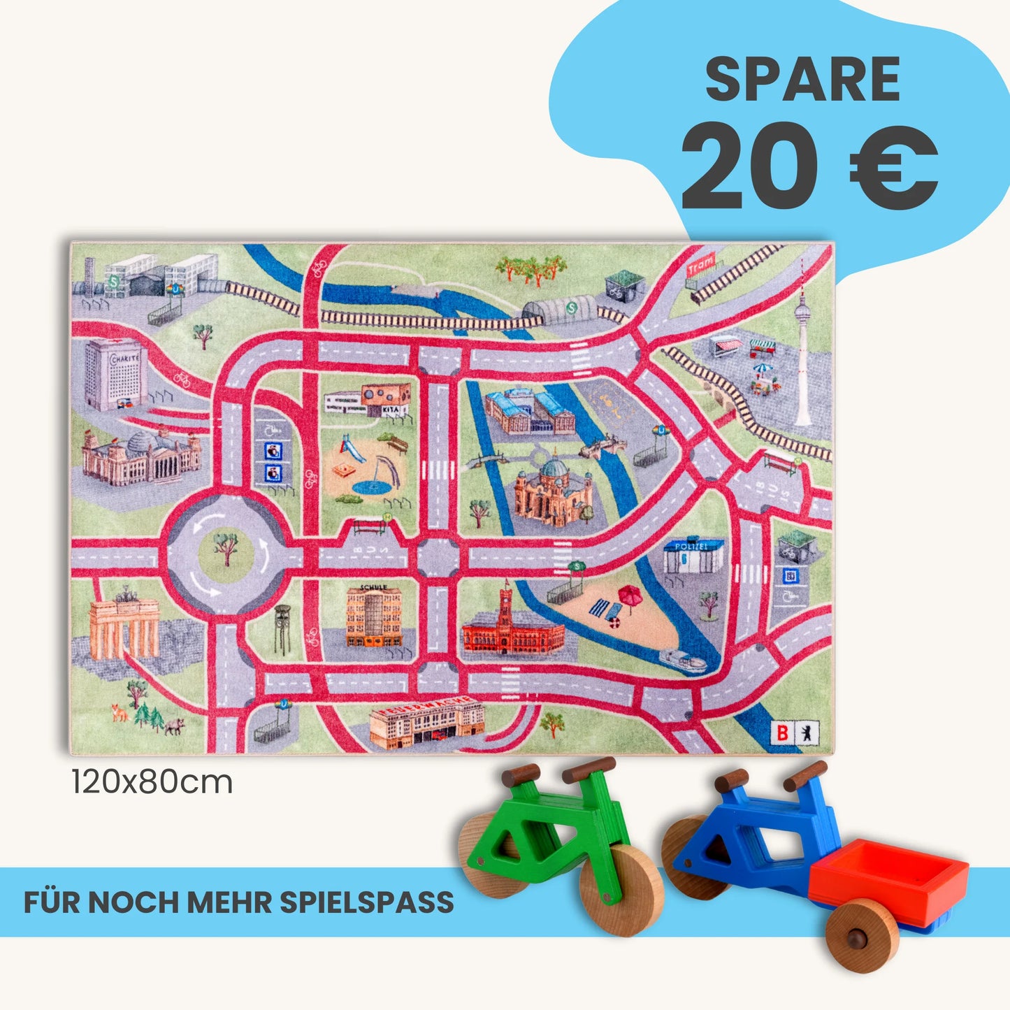 Spielteppich BERLIN 120x80cm im Starter-Set