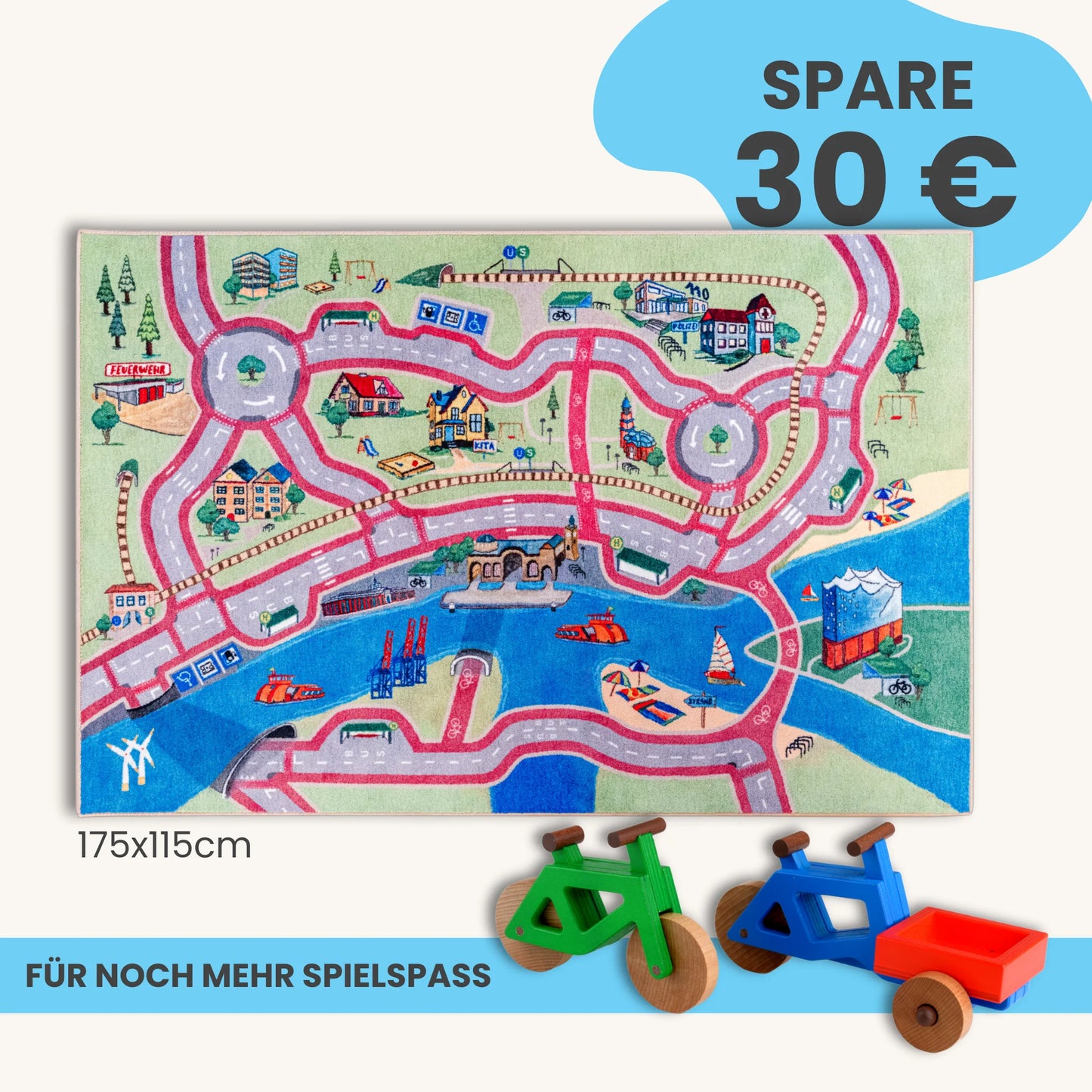 Spielteppich HAMBURG 175x115cm im Starter-Set