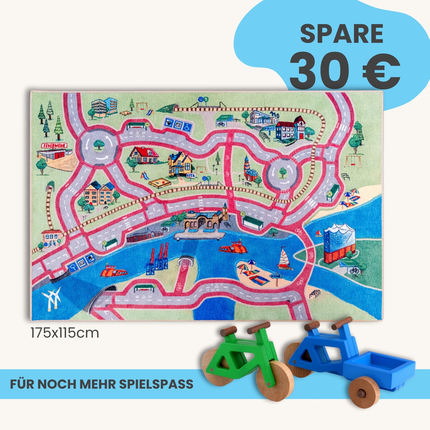 Spielteppich HAMBURG 175x115cm im Starter-Set