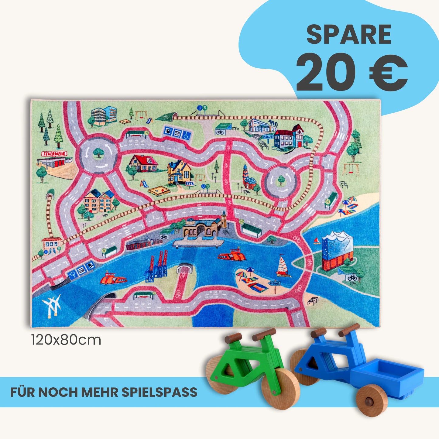 Spielteppich HAMBURG 120x80cm im Starter-Set