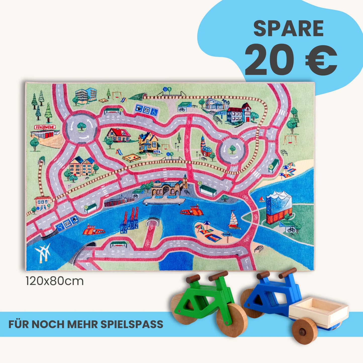 Spielteppich HAMBURG 120x80cm im Starter-Set