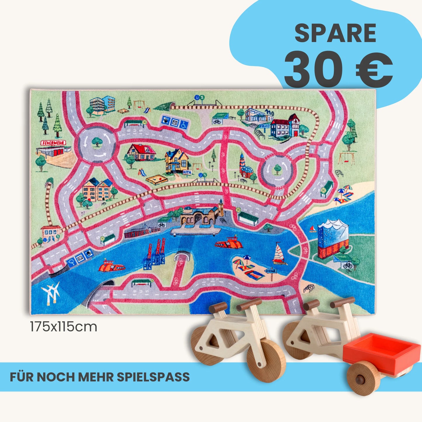 Spielteppich HAMBURG 175x115cm im Starter-Set