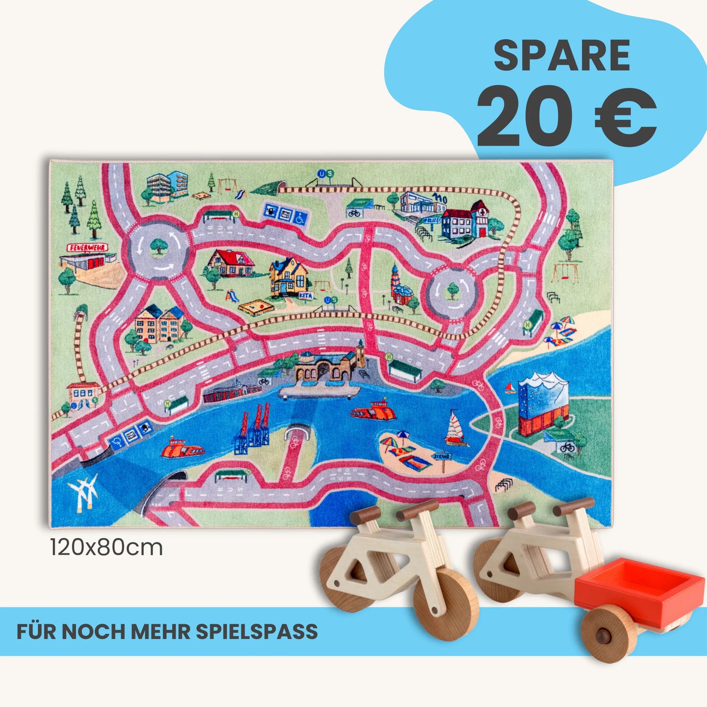 Spielteppich HAMBURG 120x80cm im Starter-Set