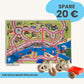 Spielteppich Hamburg 120x80cm im Starter-Set mit Holzfahrrädern, ideal für kreatives Spielen und nachhaltige Mobilität.
