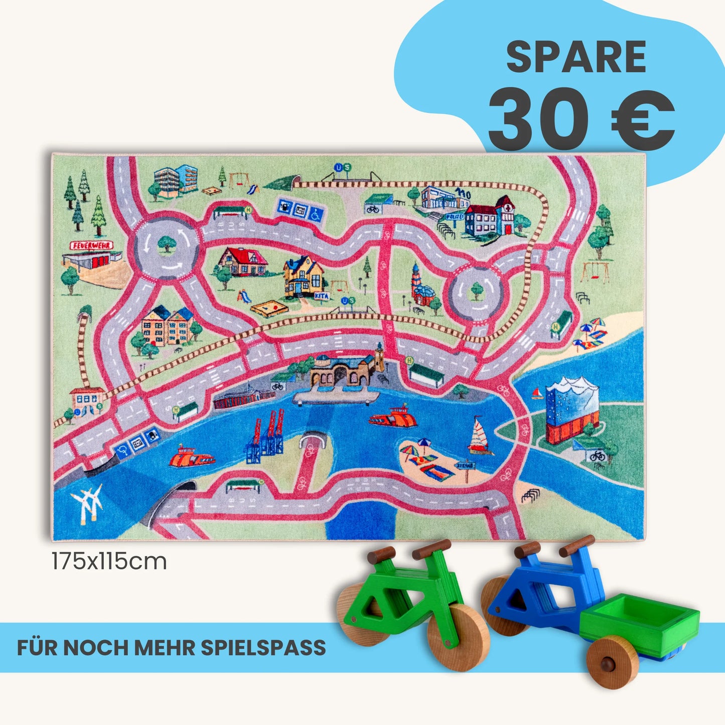 Spielteppich HAMBURG 175x115cm im Starter-Set