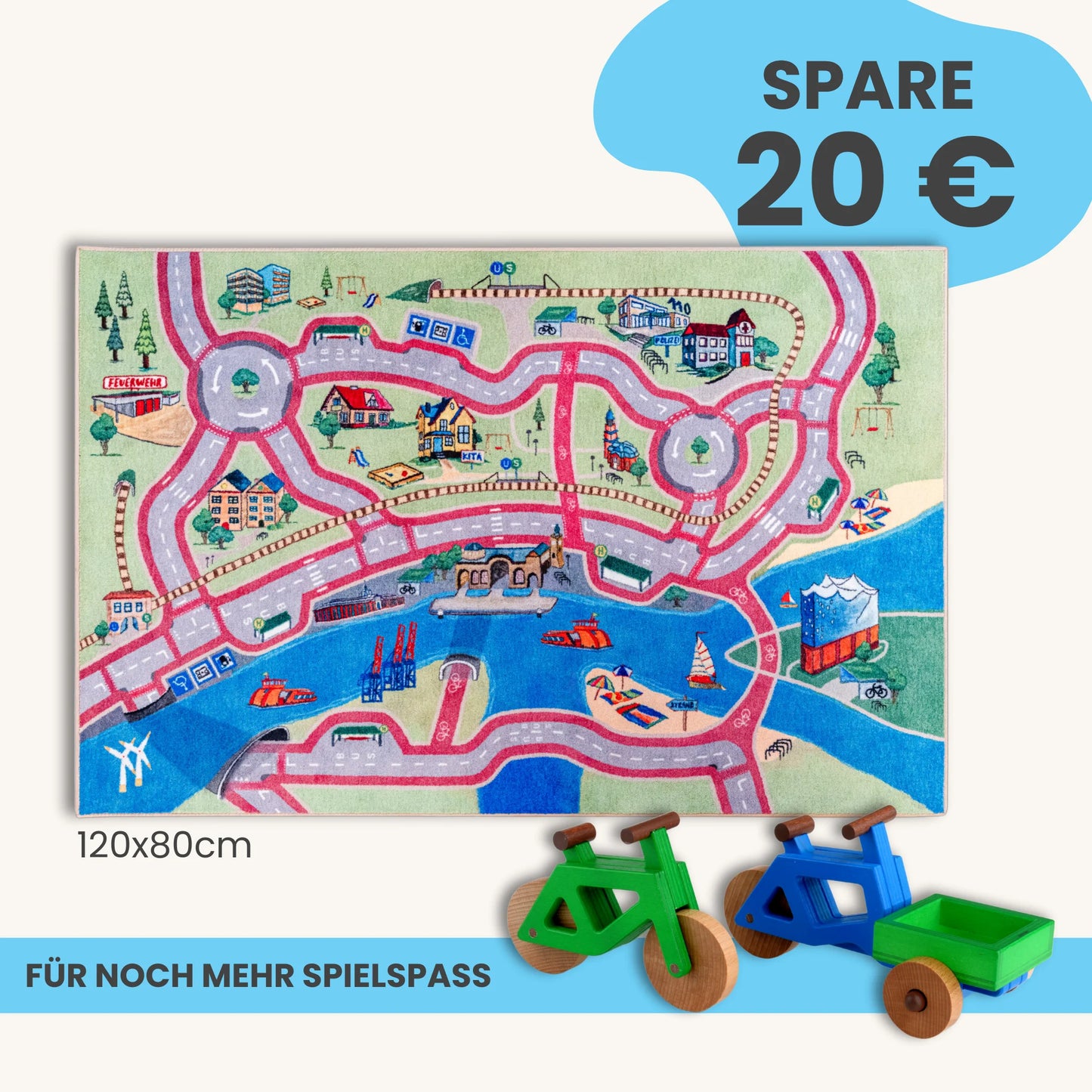 Spielteppich HAMBURG 120x80cm im Starter-Set