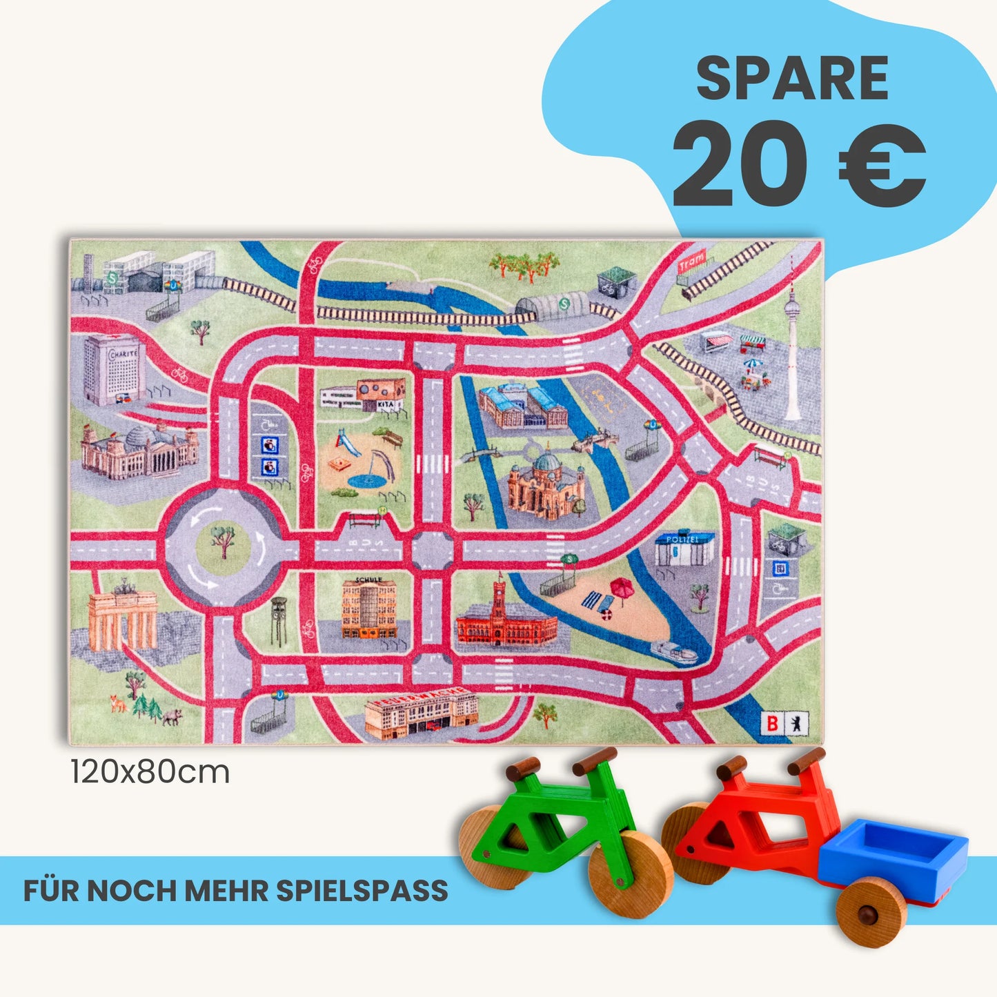Spielteppich BERLIN 120x80cm im Starter-Set