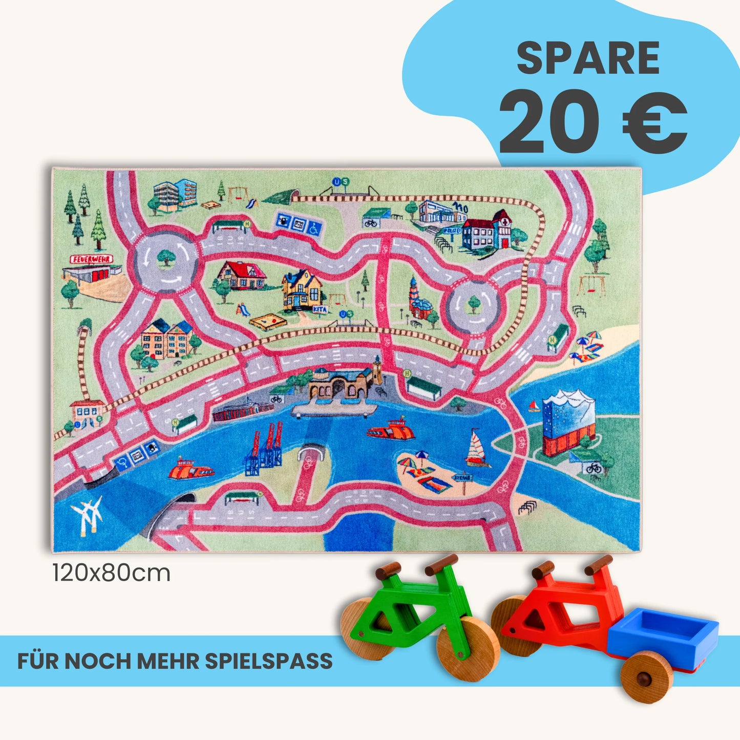 Spielteppich HAMBURG 120x80cm im Starter-Set