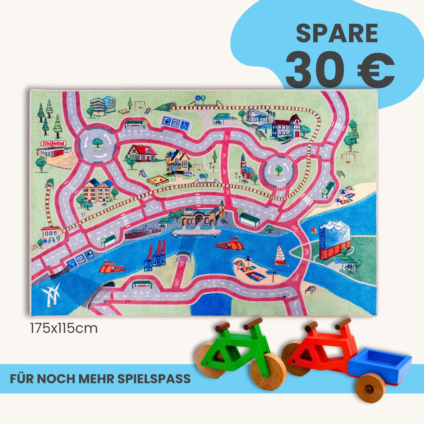Spielteppich HAMBURG 175x115cm im Starter-Set