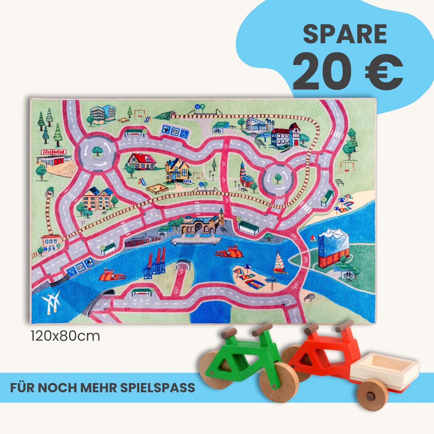 Spielteppich HAMBURG 120x80cm im Starter-Set