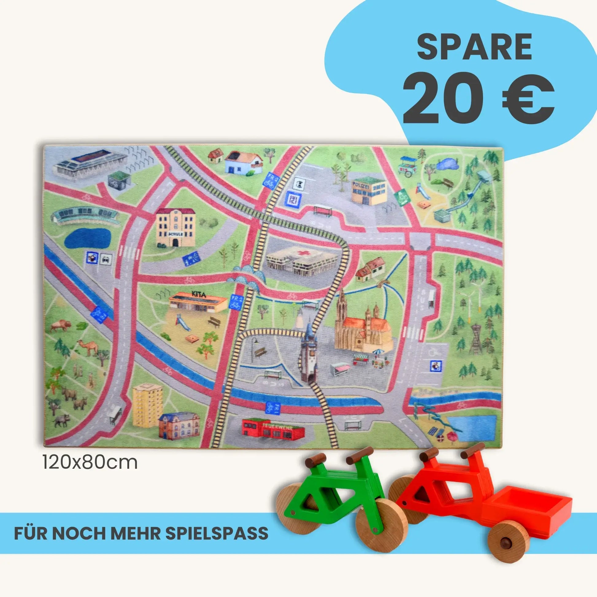 kinderfahrräder freiburg Spielteppich FREIBURG 120x80cm im Starter-Set