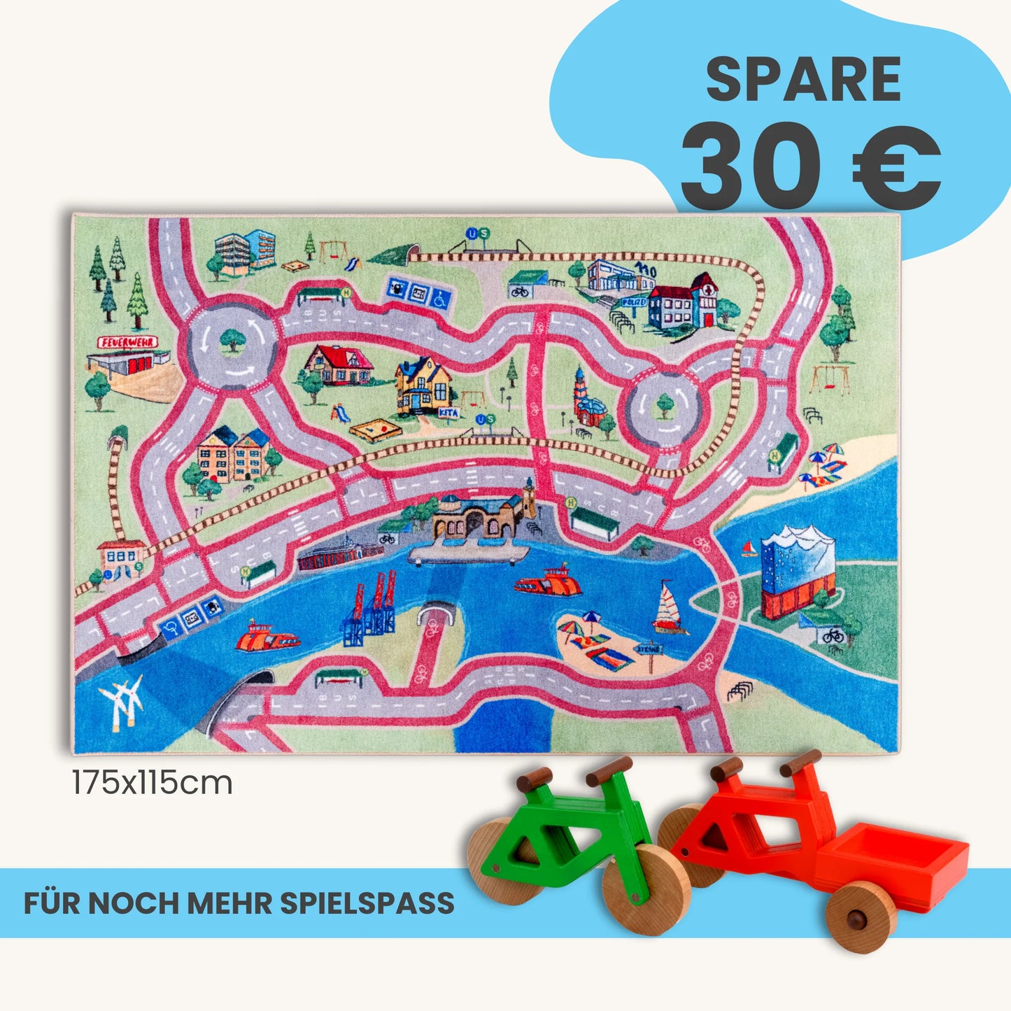 Spielteppich HAMBURG 175x115cm im Starter-Set