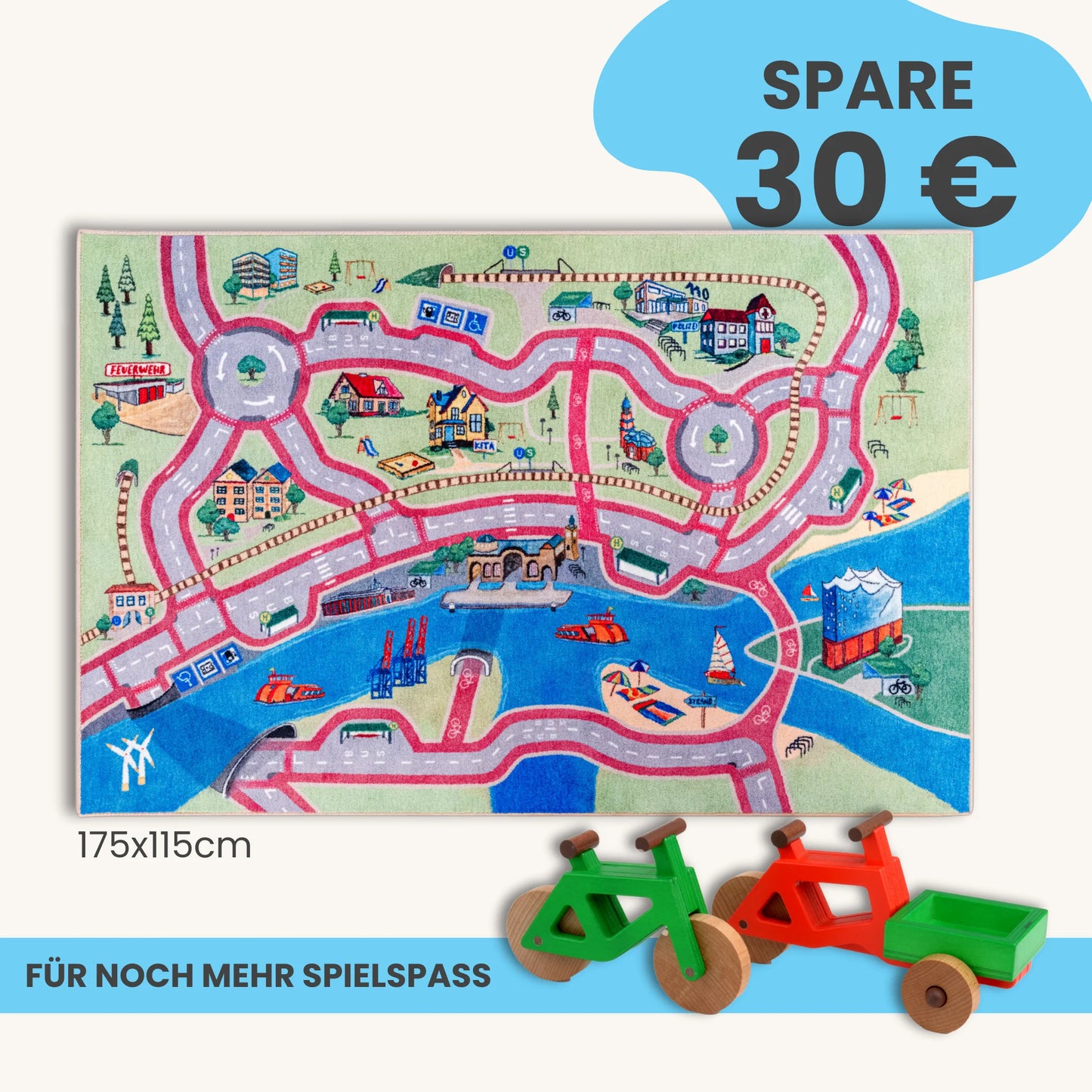 Spielteppich HAMBURG 175x115cm im Starter-Set