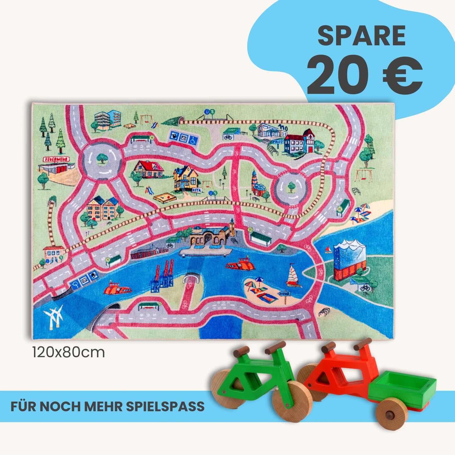Spielteppich HAMBURG 120x80cm im Starter-Set