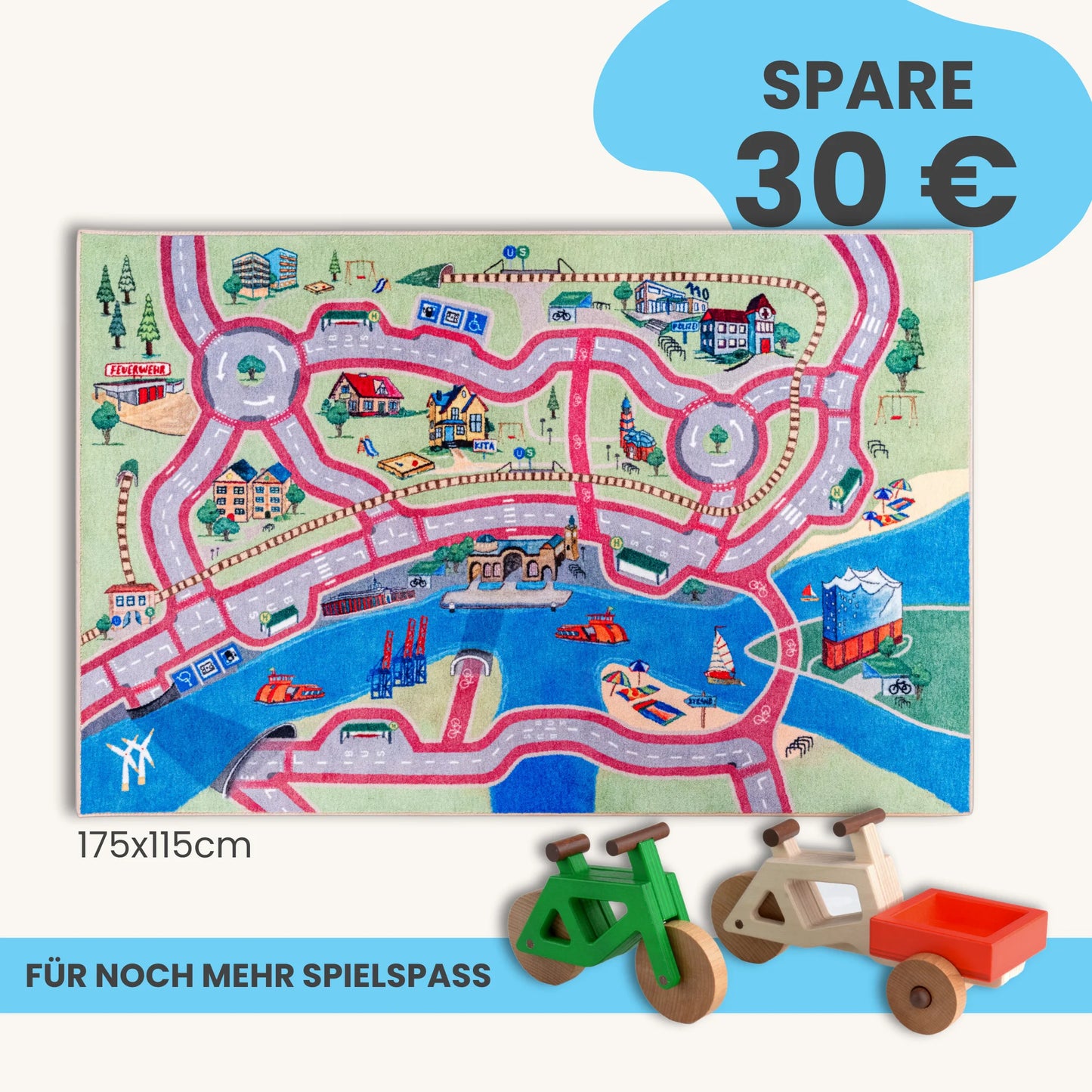 Spielteppich HAMBURG 175x115cm im Starter-Set