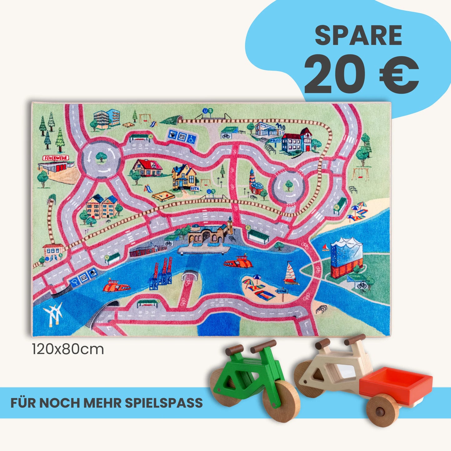Spielteppich HAMBURG 120x80cm im Starter-Set
