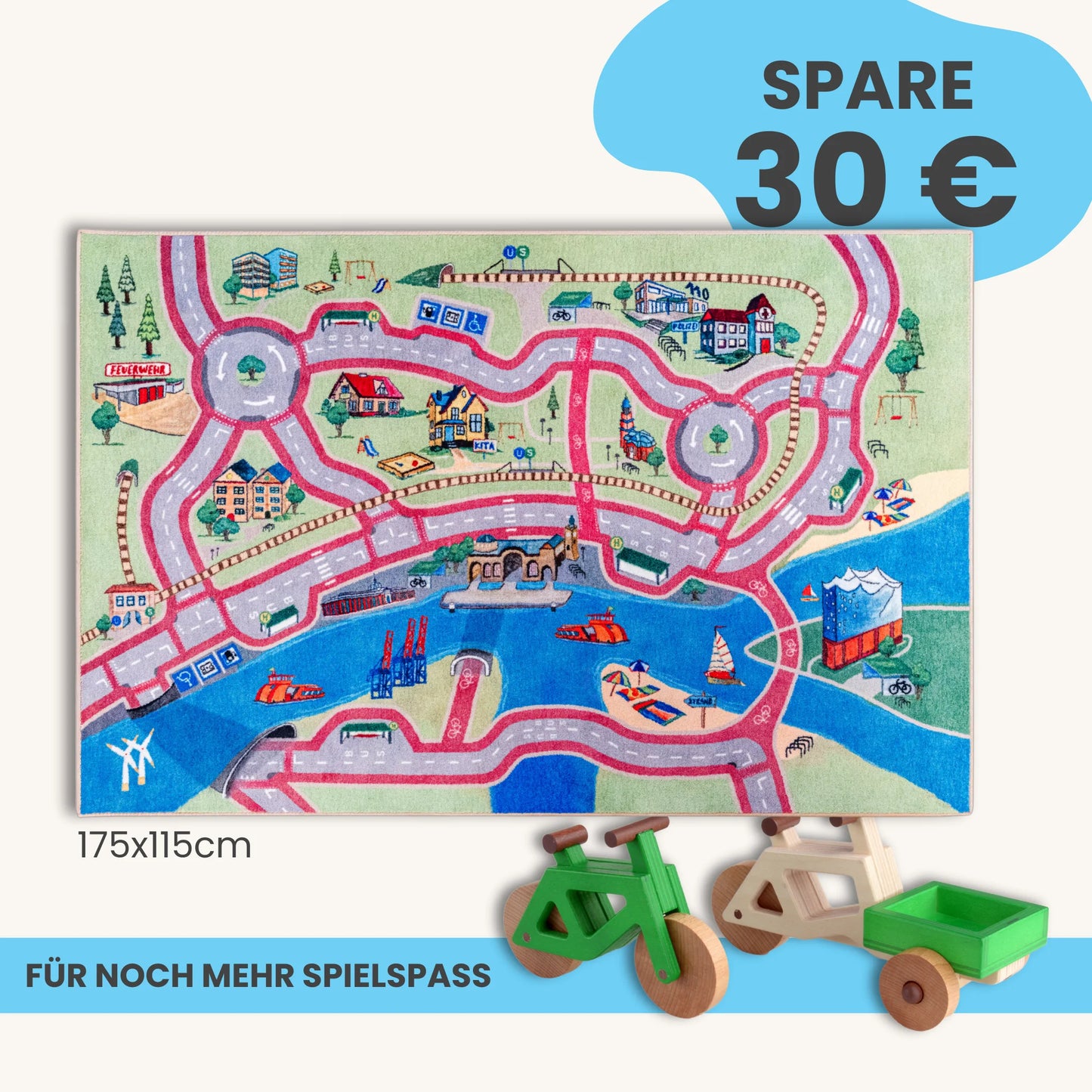 Spielteppich HAMBURG 175x115cm im Starter-Set