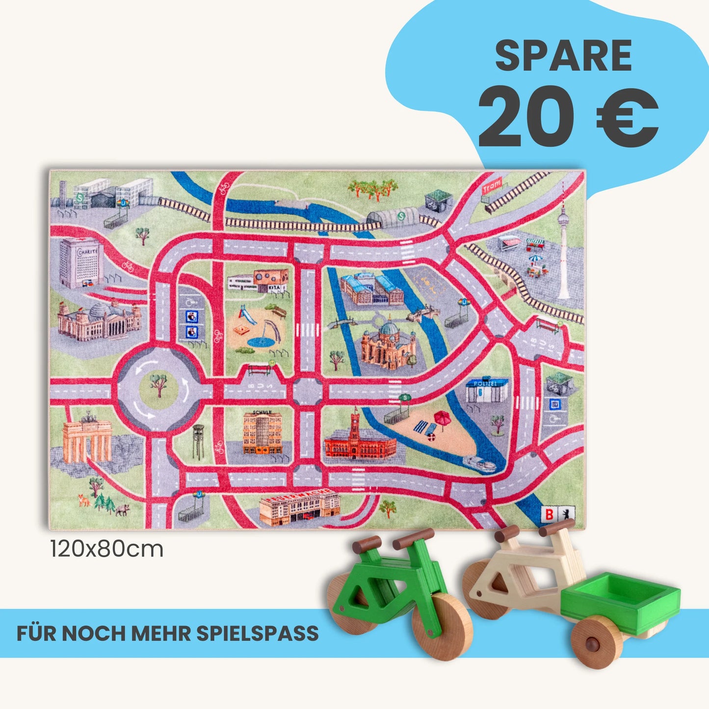 Spielteppich BERLIN 120x80cm im Starter-Set