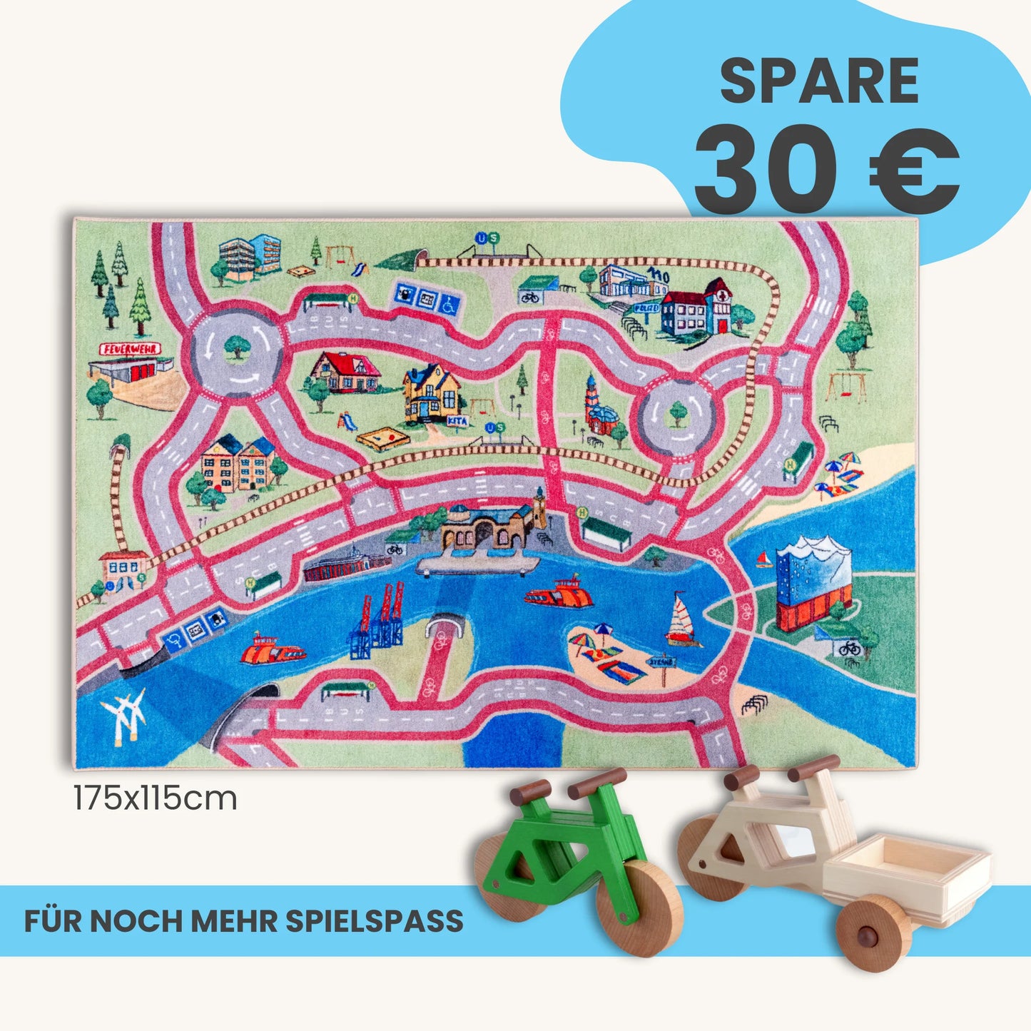 Spielteppich HAMBURG 175x115cm im Starter-Set