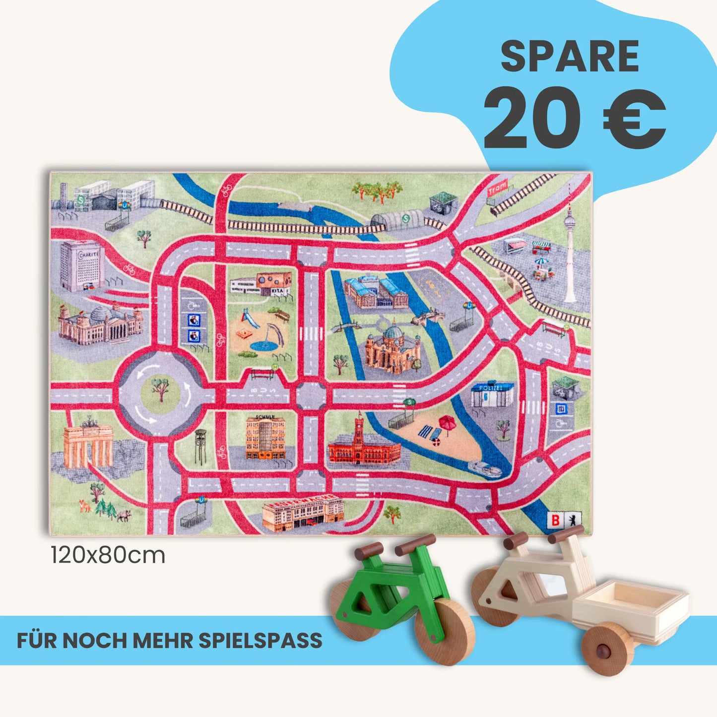 Spielteppich BERLIN 120x80cm im Starter-Set