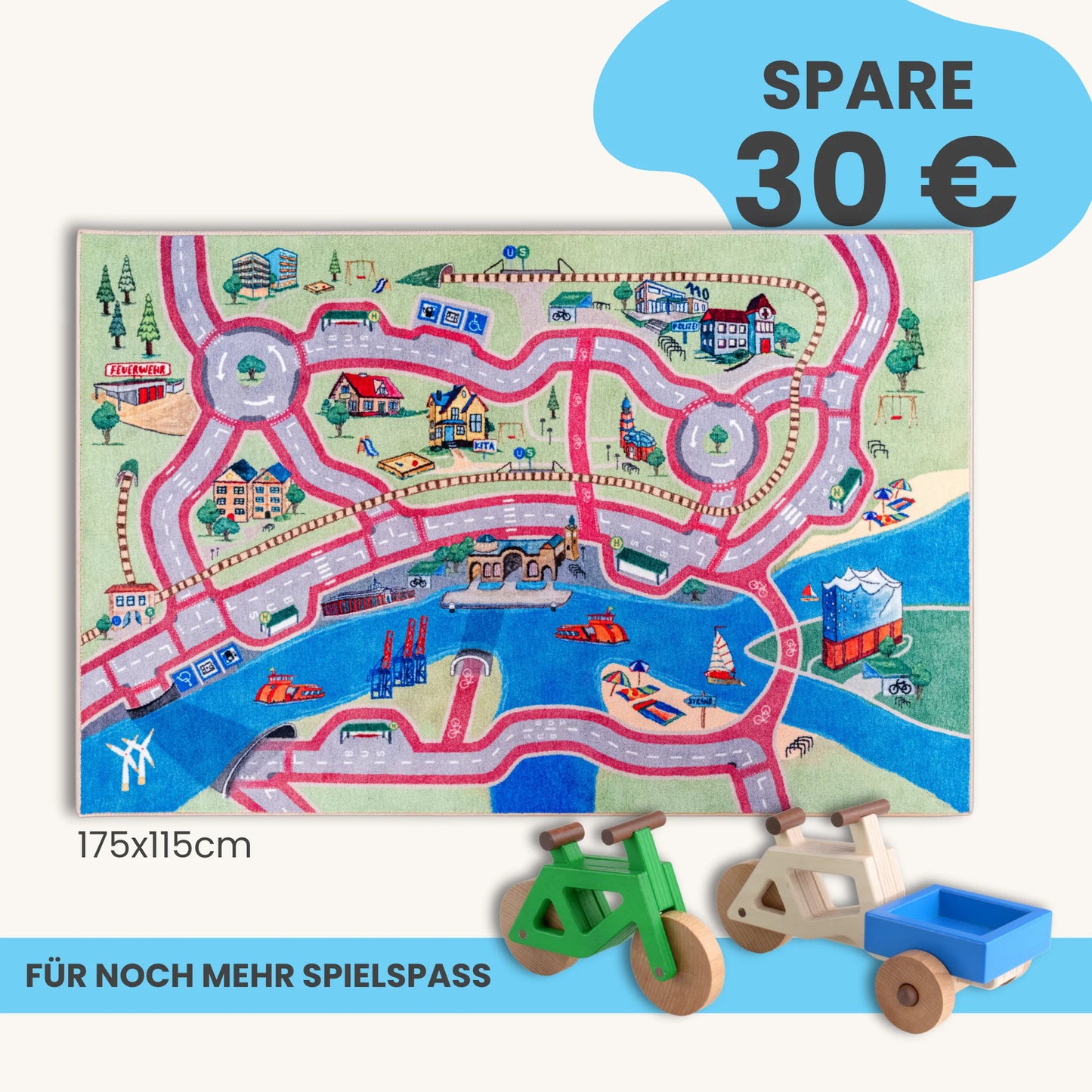 Spielteppich HAMBURG 175x115cm im Starter-Set