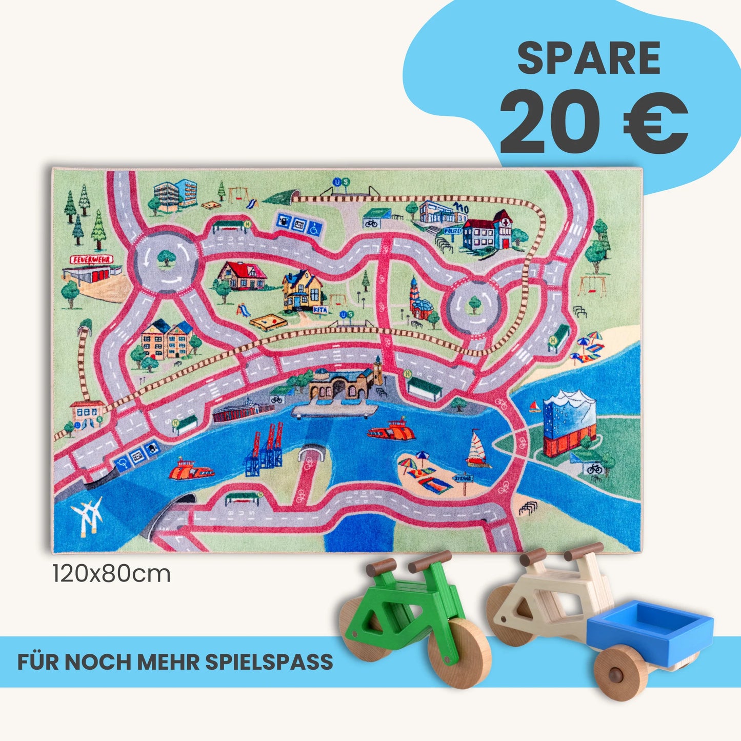 Spielteppich HAMBURG 120x80cm im Starter-Set