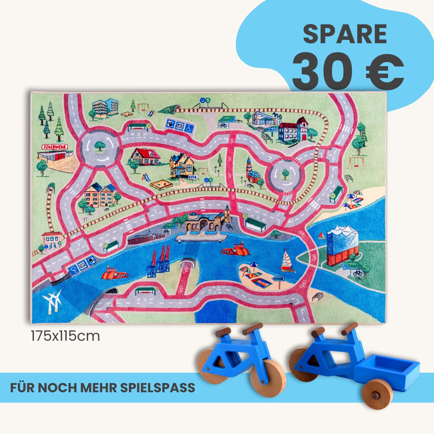 Spielteppich HAMBURG 175x115cm im Starter-Set