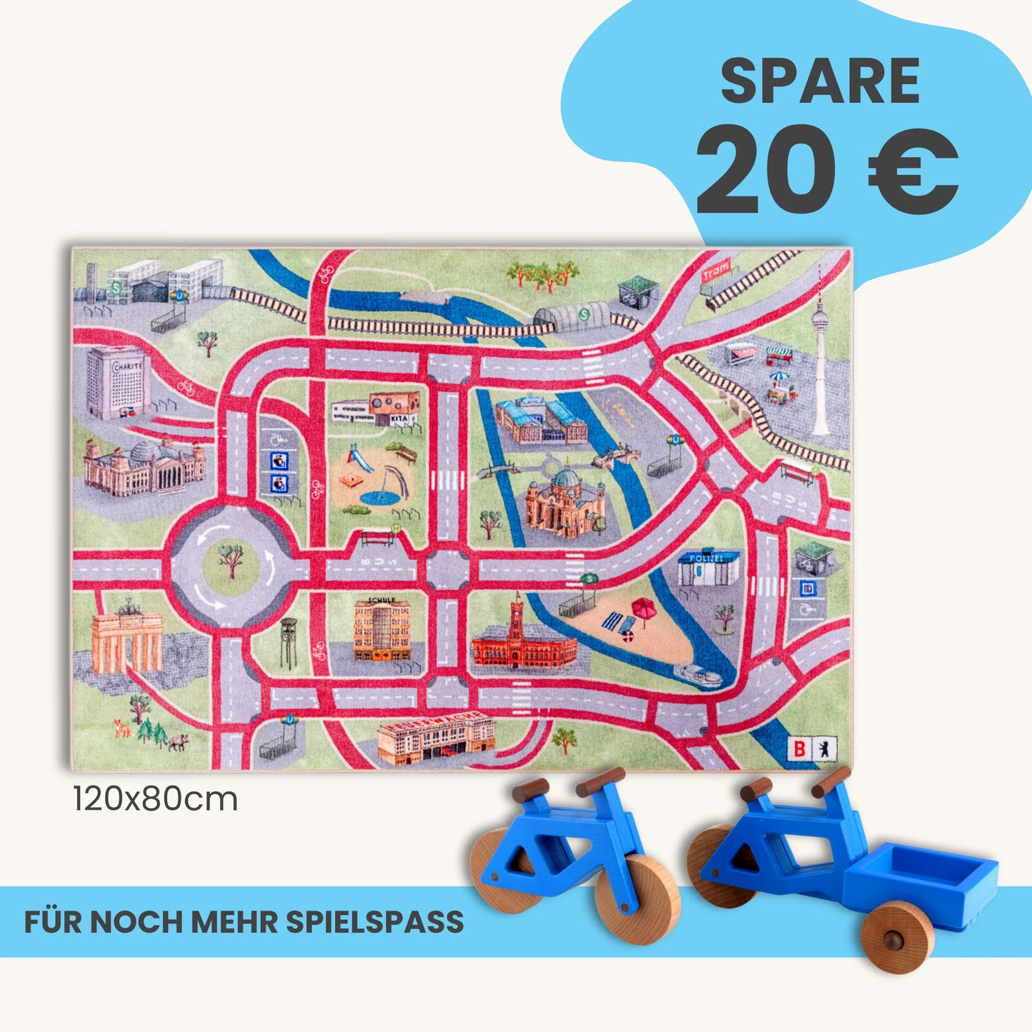 Spielteppich BERLIN 120x80cm im Starter-Set