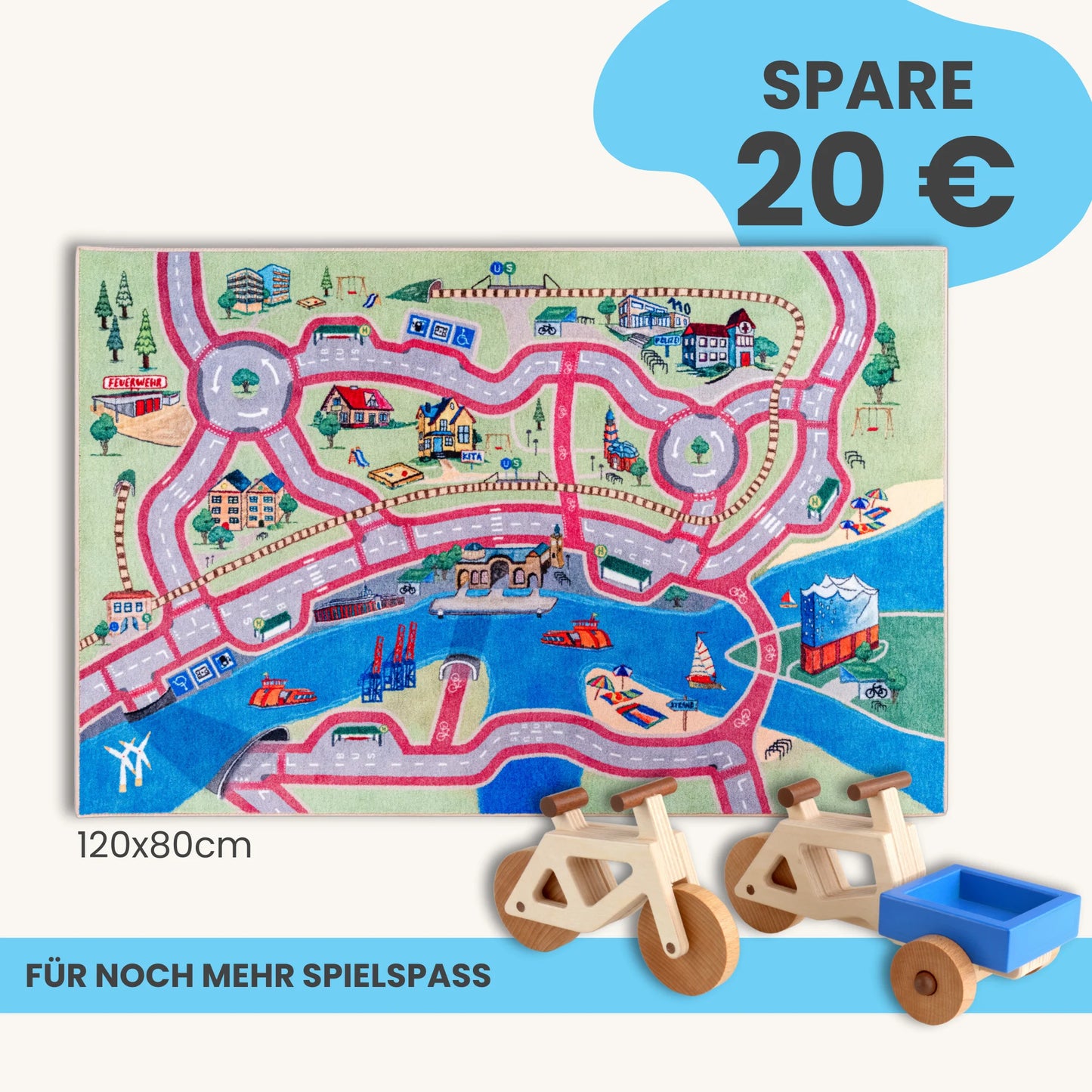 Spielteppich HAMBURG 120x80cm im Starter-Set