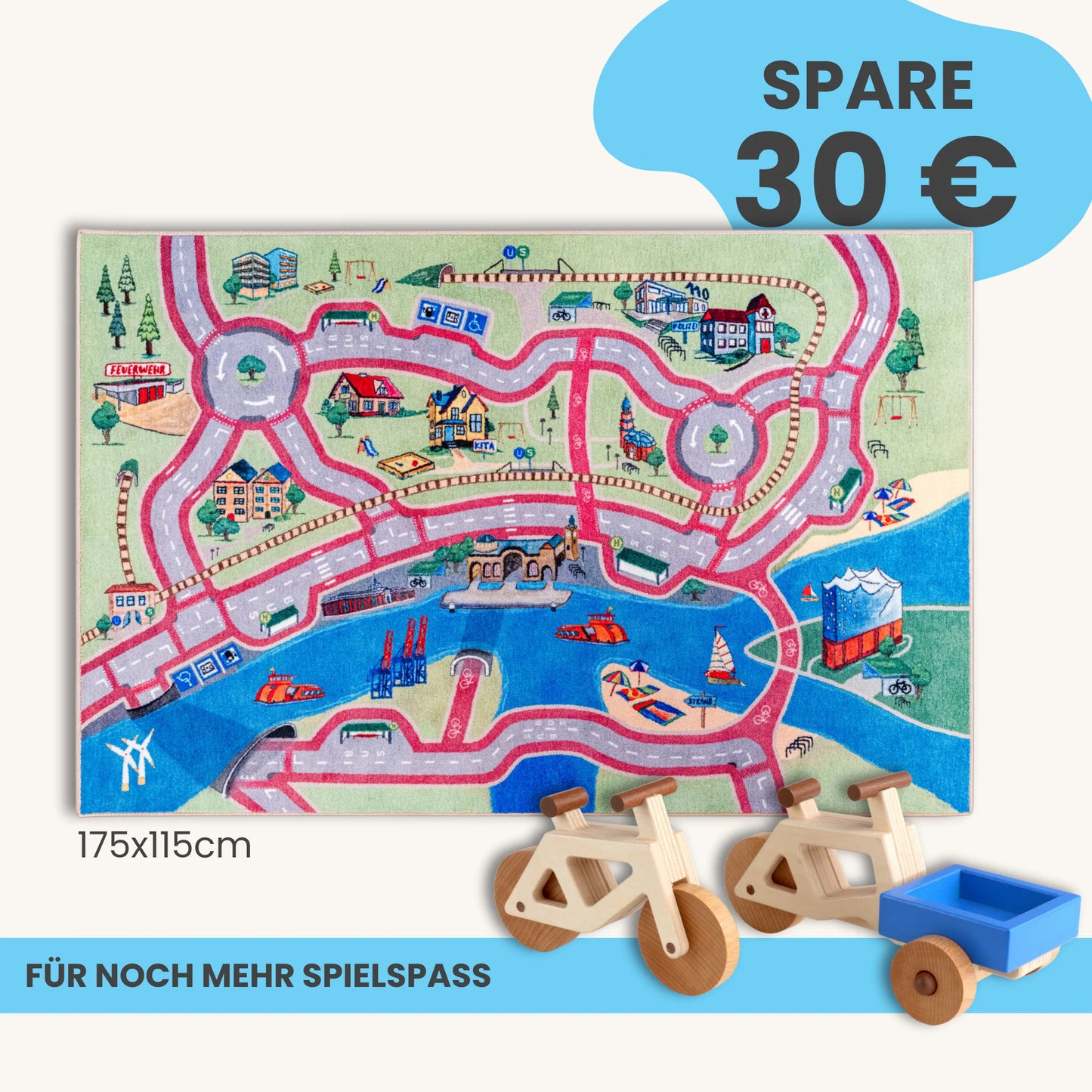 Spielteppich HAMBURG 175x115cm im Starter-Set
