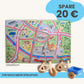 Spielteppich Freiburg 120x80cm im Starter-Set für kreatives Spielen mit Fahrzeugen.