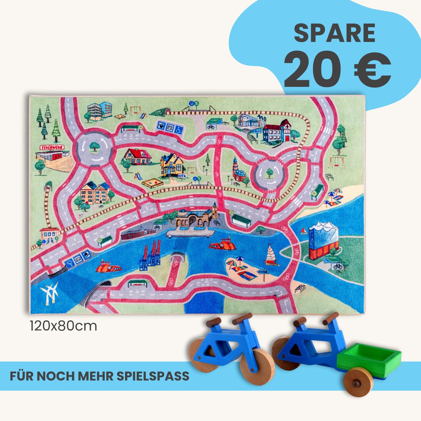 Spielteppich HAMBURG 120x80cm im Starter-Set