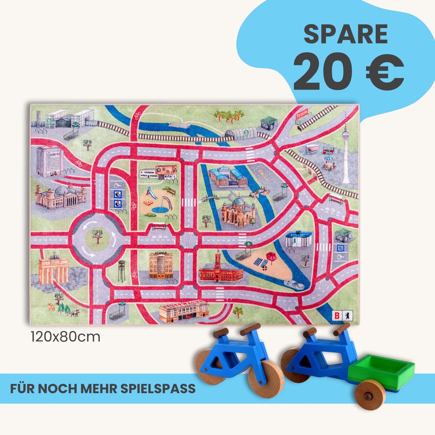 Spielteppich BERLIN 120x80cm im Starter-Set