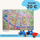 Spielteppich Freiburg 120x80cm im Starter-Set, farbenfrohes Design für kreatives Spielen.